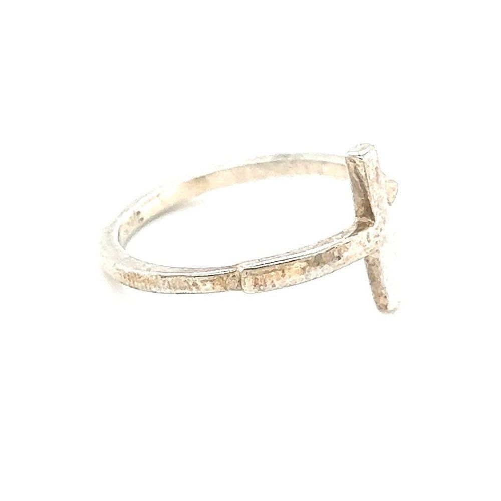 Sterling Sideways Cross Ring - Picture 2 of 6